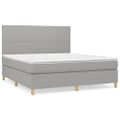 vidaXL Boxspring posteľ s matracom svetlosivá 100x200 cm látka