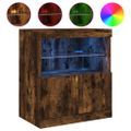 vidaXL Komoda s LED svetlami dymový dub 60x37x67 cm