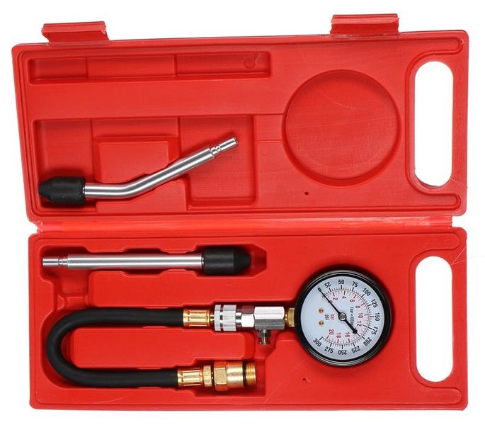 Sada na testovanie komprese benzínových motorov MECHANIC ENGINE TESTER 4, 0-20 bar, 4 ks SIXTOL