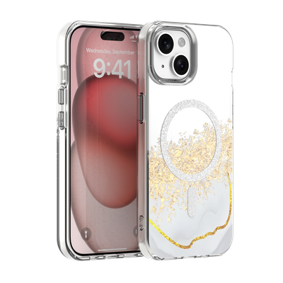 Puzdro Epoxy Mag pre iPhone 15 6,1" biele