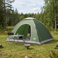 vidaXL Kempingový stan 6-miestny Zelená 185T polyester s PU náterom