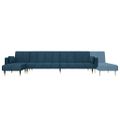 vidaXL Pohovka v tvare L modrá 275x140x70 cm zamat