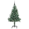 vidaXL Umelý vianočný stromček, snehom obalený, s LED svetlom 150 cm