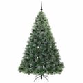 vidaXL Umelý vianočný stromček s 300 LED-i Zelená 210 cm PE a PVC