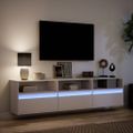 vidaXL TV nástenná skrinka s LED biela 180x31x45 cm