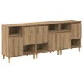 vidaXL Komody 3 ks Remeselný dub 60 x 35 x 70 cm Kompozitné drevo