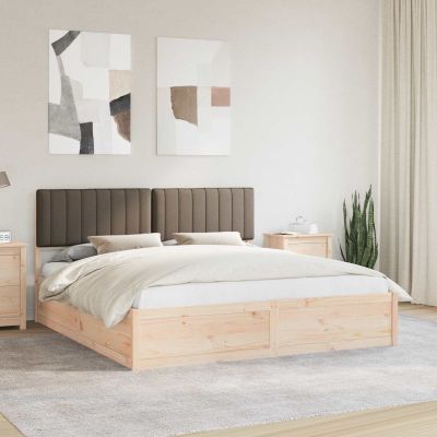 vidaXL Rám postele s čalúneným čelom Sivohnedá 180 x 200 cm