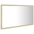 vidaXL LED kúpeľňové zrkadlo dubu sonoma 80x8,5x37 cm, akryl