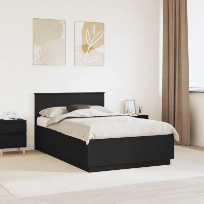 vidaXL Rám postele Čierna 135 x 190 cm Kompozitné drevo
