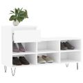 vidaXL Botník lesklý biely 102x36x60 cm spracované drevo