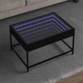 vidaXL Konferenčný stolík s nekonečnými LED čierny 70x50x41 cm
