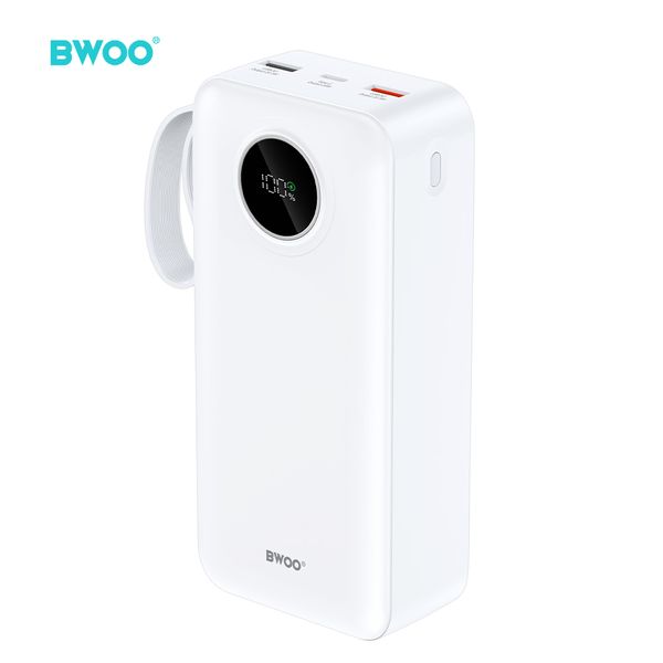 BWOO 22,5W 30000 mAh power bank s LCD displejom, biely