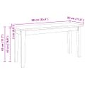 vidaXL Lavica 90 cm Biela masívna drevená guma