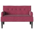 vidaXL Chesterfield lavica Víno červené 112 x 65,5 x 75 cm Zamat