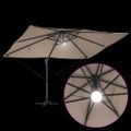 vidaXL Slnečník 351 x 250 x 253 cm Polyester a hliník Sivohnedá