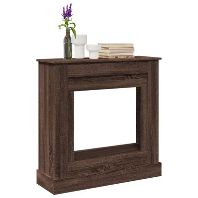 vidaXL Obloženie krbu hnedý dub 90x30x90 cm kompozitné drevo