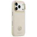 Puzdro Guess Grained Strass Logo MagSafe pre iPhone 17 Pro béžová