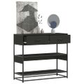 vidaXL Konzolový stolík čierna 90x35x80 cm kompozitné drevo