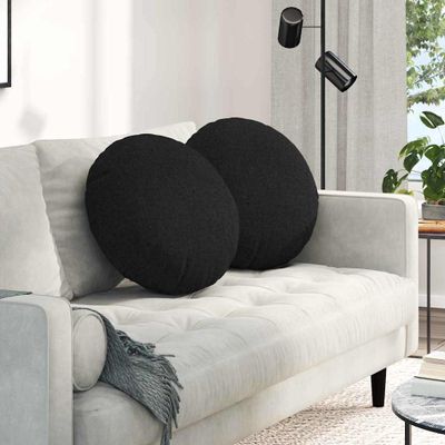 vidaXL Vankúše na sedenie 2 pcs Čierna Ø50 x 19 cm látka