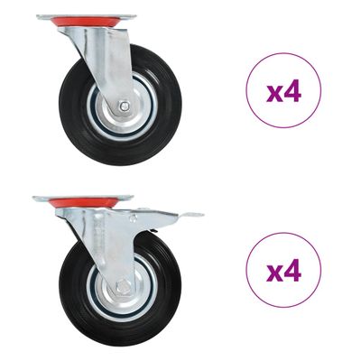 vidaXL Otočné kolieska 8 ks, 125 mm