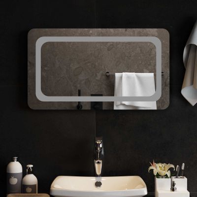 vidaXL Zrkadlo do kúpeľne s LED Priehľadná 70 x 40 cm tvrdené sklo