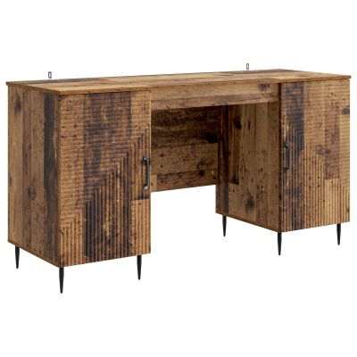 vidaXL Stôl s poličkou Staré drevo 142,5 x 50 x 75 cm Kompozitné drevo