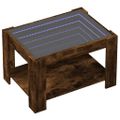 vidaXL Konferenčný stolík s LED dymový dub 73x53x45cm kompozitné drevo