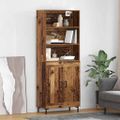 vidaXL Highboard Staré drevo 69,5 x 34 x 180 cm Kompozitné drevo