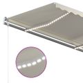 vidaXL Ručne zaťahovacia markíza s LED 3,5x2,5 m krémová