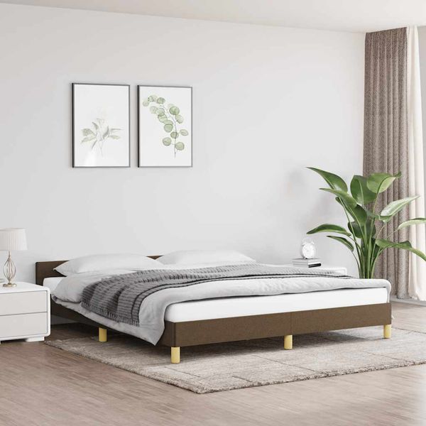 vidaXL Posteľ bez matraca tmavohnedá 180x200 cm látka
