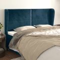 vidaXL Čelo postele so záhybmi tmavomodrá 163x23x118/128 cm zamat