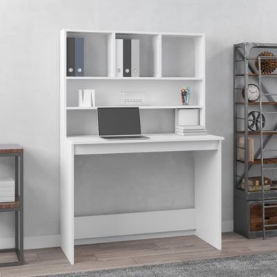 vidaXL Stolík so zásuvkami biely 102x45x148 cm spracované drevo