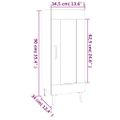 vidaXL Komoda dymový dub 34,5x34x90 cm spracované drevo