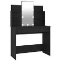 vidaXL Toaletný stolík s LED čierny 96x40x142 cm