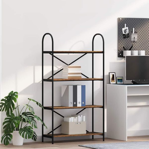 vidaXL Regál na knihy Staré drevo 80 x 30 x 146 cm Kompozitné drevo