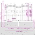 vidaXL Záhradný plot KAMPEN s vrchnou časťou z oštepu, čierny 240x150 cm, oceľový