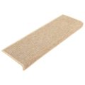 vidaXL Schodové rohože 15 ks 65x21x4 cm svetlobéžové s obdĺžnikovým okrajom
