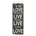 vidaXL Nástenný vešiak na kabáty so 6 háčikmi 120x40 cm LOVE LIVE