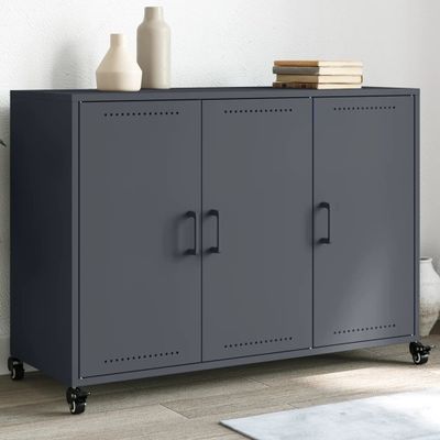 vidaXL Komoda antracitová 100,5x39x72 cm oceľ