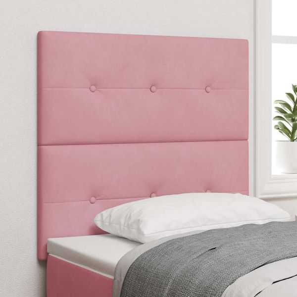 vidaXL LED hlavová doska s LED pásikmi Ružová 100 cm Zamat