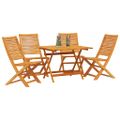 vidaXL Záhradný jedálenský set 5 ks Hnedá Pevné akáciové drevo