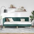 vidaXL Rohový rám postele s čelnou doskou Tmavozelená 90 cm x 190 cm