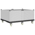 vidaXL Záhradný kvetináč s kolieskami biely 100x80x54 cm PP