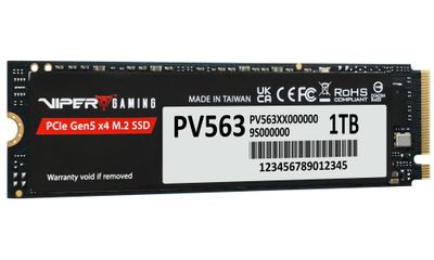 PATRIOT VIPER PV563 1TB SSD / Interní / M.2 NVMe PCIe Gen5 x4 / 2280 / SSD, PCIe Gen5 x4, M.2 2280, NVMe 2.0, 1TB, 14 000 MB/s ctení, 7 500 MB/s zápis, DRAMless, HMB, DirectStorage
