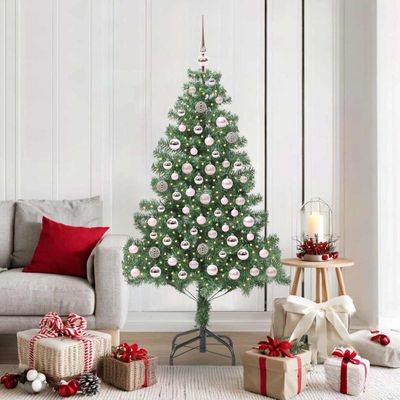 vidaXL Vianočný stromček s 300 LED-i so stojanom Zelená 180 cm PVC