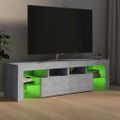 vidaXL TV skrinka s LED svetlami, betónovo sivá 140x36,5x40 cm