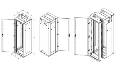 Triton 19' rozvaděč stojanový rozebiratelný 27U/600x600 RAL7035, šedá Rozvadec, stojanový, rozebíratelný, 19", 27U, 600×600, sklenené dvere, RAL7035, šedý