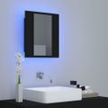 vidaXL LED kúpeľňová zrkadlová skrinka čierna 40x12x45 cm akryl