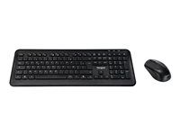Klávesnica a sada myši - kombinácia - full size - bezdrôtová - 2,4 GHz - AZERTY - francúzska - čierna