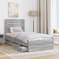vidaXL Rám postele Sivý Sonoma 75 x 190 cm Inžinierske drevo
